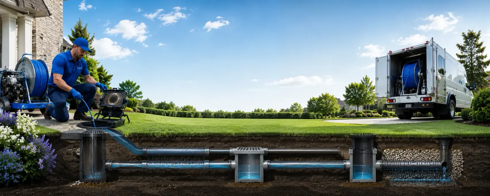 Outdoor drain cleaning information for Russell, IL
